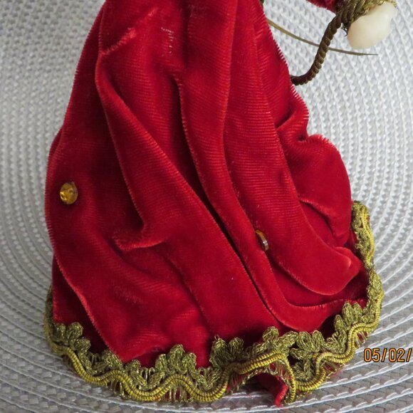 GORGEOUS KOESTEL Deep Red Velvet Dress Angel - Picture 5 of 9